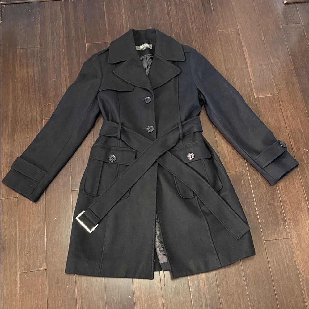 Kenneth Cole Black Wool Coat